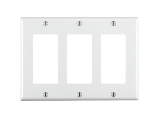 Decora White Switch Plate, 3 Gang