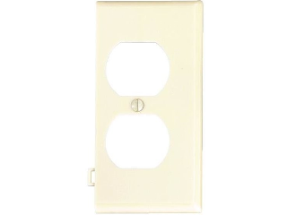 Sectional Duplex Receptacle End Plate, Ivory