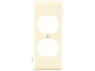 Sectional Duplex Receptacle Center Plate, Ivory