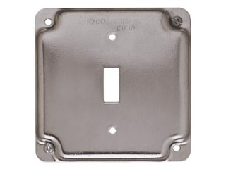 Square Raised 1 Gang Switch Cover Plate, 4 In