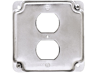 Square Raised 1 Gang Duplex Cover Plate, 4 In