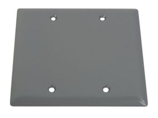 Weatherproof 2 Gang Blank Cover Plate, Gray