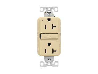 GFCI Duplex Receptacle, 20 amp  Ivory