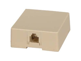 Surface Mount Telephone Jack, Ivory (Top)