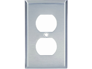 Stainless Steel Duplex Receptacle Plate, 1 Gang