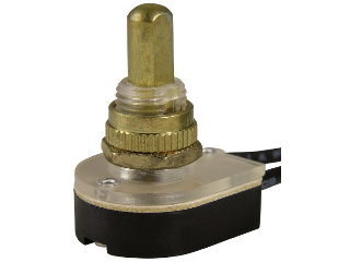 Push Button Maintained Contact Switch, Brass Plated