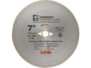 Circular Saw Blade, 7 in Dia, 5/8 in Arbor, Diamond Cutting Edge