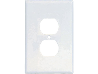 White Oversized Duplex Receptacle Plate, 1 Gang