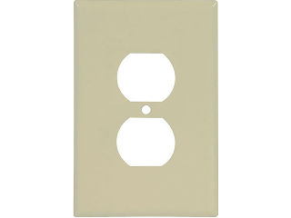 Ivory Oversized Duplex Receptacle Plate, 1 Gang