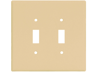 Wall Plate 2 Gang Switch Jumbo Ivory