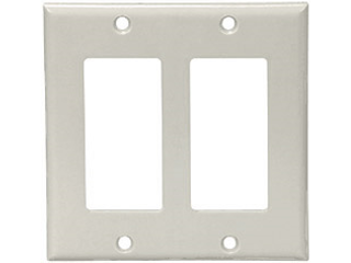 White Decorator Wall Plate, 2 Gang