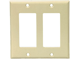 Ivory Decorator Wall Plate, 2 Gang