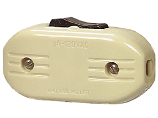 Feed Through Cord Switch, Ivory