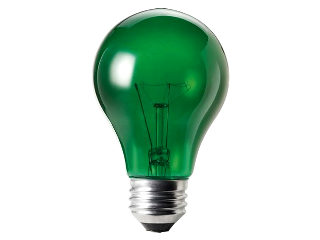 Colored Transparent Light Bulb 25 Watt, Green