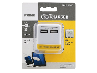 High Speed 3.4A USB Charger 2-Port