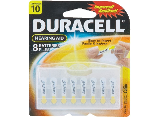 Duracell Easy Tab Hearing Aid Battery Size 10, 8 Pack