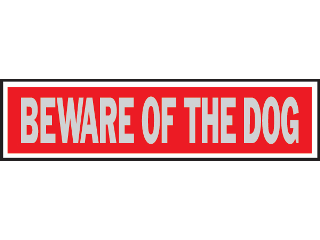 Sign 2 x 8 Aluminum Stick-On: Beware Of Dog