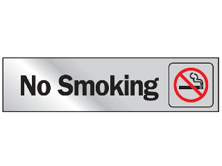 Sign 2 x 8 Aluminum Stick-On: No Smoking