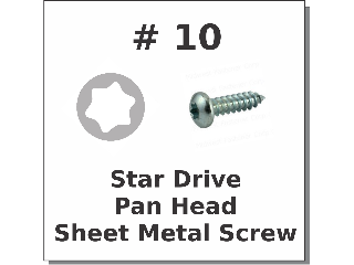 #10 Pan Head Star Drive Sheet Metal Screws Zinc Plated