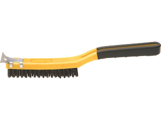 Allway Tools SB319 Soft Grip Carbon Steel Wire Brush With Scraper