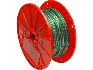 Galvanized Cable 1/16 In Green Vinyl Coated, Cut to Order