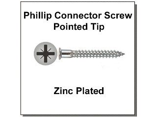 M7 Phillips Connector Screw, Pointed Tip (Sizes)