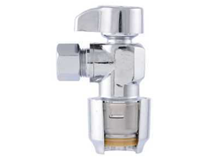 Chrome Plated Compression Angle Stop Valve, 1/2 In x 3/8 In