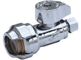 Chrome Plated Compression Straight Stop Valve, 1/2 In x 3/8 In