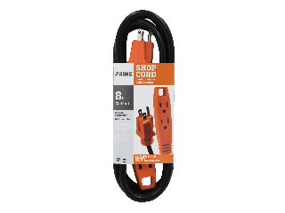 Shop Cord SJTW 3-Outlet Shop Cord, 8 Ft