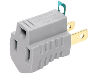 Grounding Receptacle Adapter, Gray