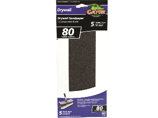 Drywall Screen Sand Paper 11 1/4 In x 4 1/4 In, 80 Grit  5 Pk