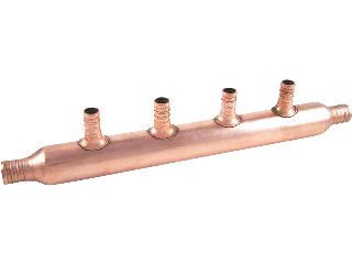 PEX Copper Quick Connect Manifold, 4 Port Open