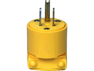 Commercial Grounding Round Plug, 15 Amp