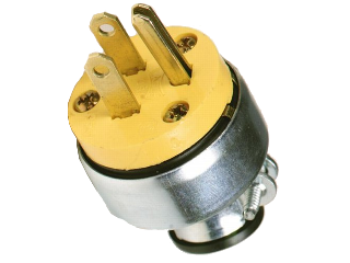 Vinyl Armored Shell Grounded Plug, 15 Amp