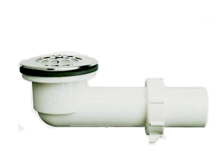 PVC Waste And Overflow Shoe With Strainer, 1-1/2 In