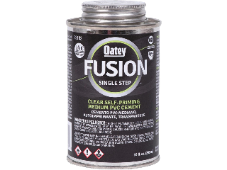 Oatey Clear Fusion Single Step Priming PVC Cement, 10 Oz