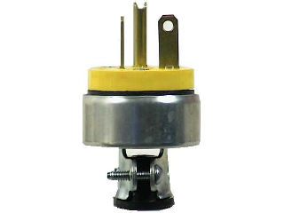 Vinyl Armored Shell Grounded Plug, 20 Amp