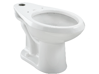 FloWise White Elongated Toilet Bowl Floor Mount