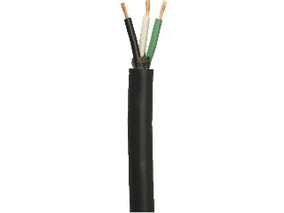 Seoprene Jacketed 12-3 SJEOOW Electrical Wire, Black (Sold Per Ft)