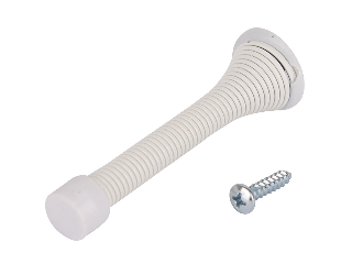 Heavy Duty Spring Door Stop 3 In, White