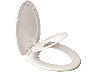 Round Closed Front Toilet Seat with Chrome Hinges