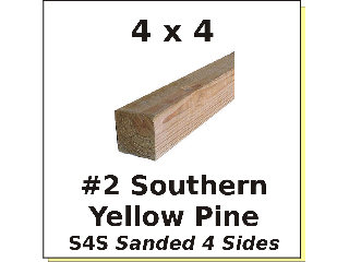 4 x 4 x 8 #2 Yellow Pine S4S Untreated