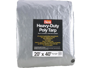 Heavy Duty Silver Poly Tarp, 20 Ft x 40 Ft