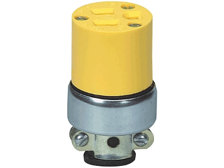 Vinyl Armored Shell Grounded Connector, 15 Amp