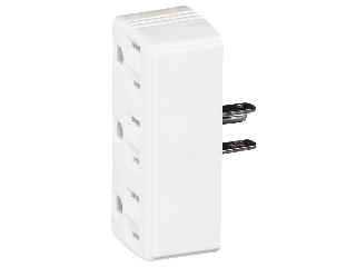 Grounded 3 Outlet Adapter, Ivory