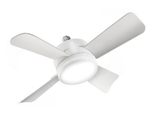 Socket Ceiling Fan with Light, White