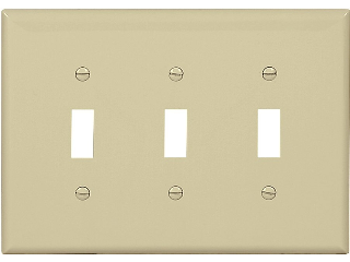 Ivory Switch Plate, 3 Gang