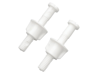 Toilet Seat Hinge Bolts, 3/8 In x 2-1/2 In, White Plastic