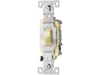 Commercial Side Wire 3 Way Switch, 15 Amp  Ivory