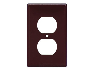 Brown Duplex Receptacle Plate, 1 Gang